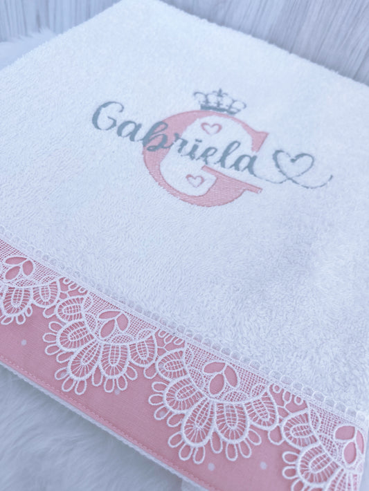 Baby girl embroidered Hand Towel - Gabriela's name